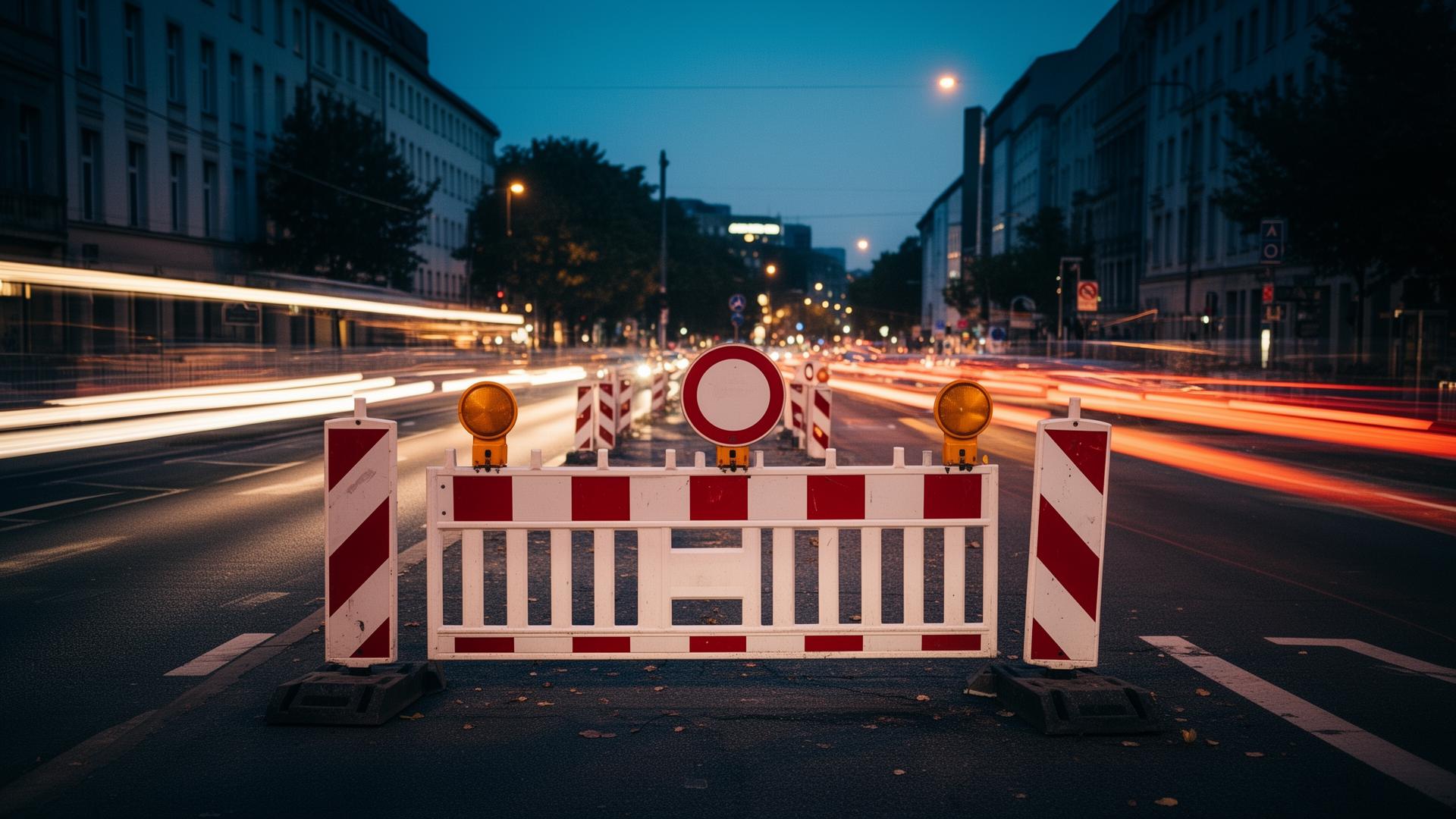 Verkehrssicherung in Berlin bei Dämmerung